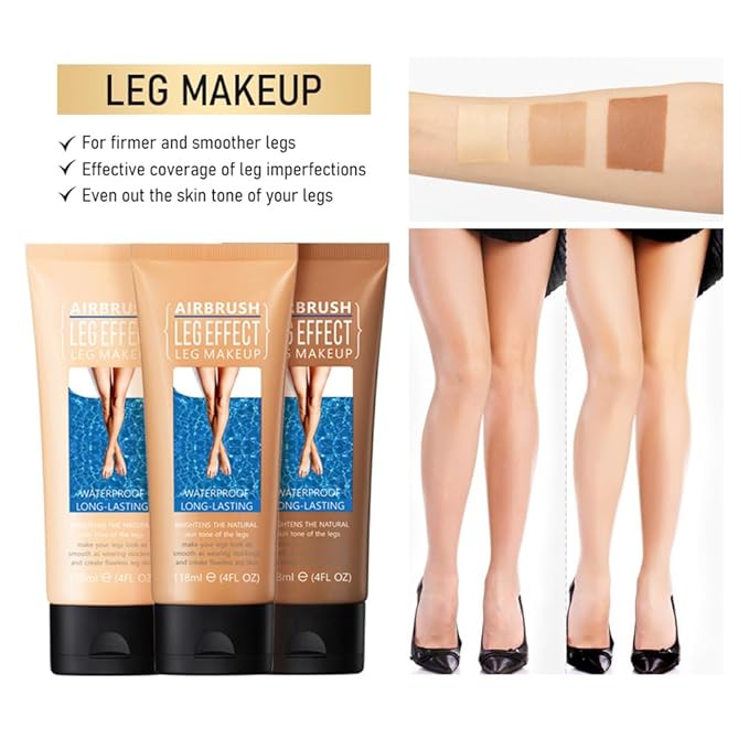 Waterproof Leg & Body Makeup - No Transfer, Covers Varicose Veins, Scars, and Tattoos for All Skin Tones, 4 fl oz (03#Bronze, 1 Piece)