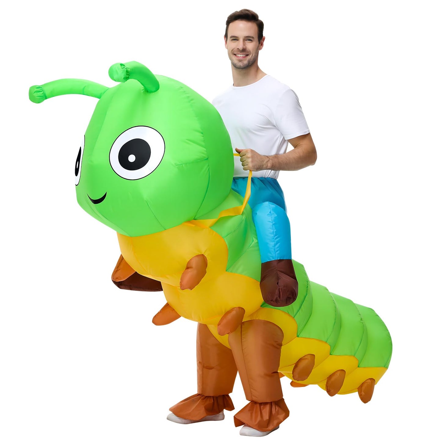 Acekar Inflatable Costume For Adults,Inflatable Caterpillar Riding Costume,Halloween Blow up Costume for Women Men Cosplay Parties