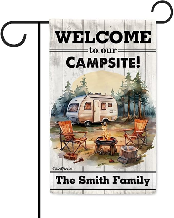 Ganshan Bi Custom Welcome to Our Campsite Garden Flag 12.5 X 18 Inch Double Side Trailer RV Camp Camping Campfire Decor Fl...