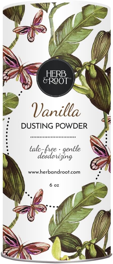 Herb & Root Body Powder Gift Set- Oprah's Favorite Things, 3 Talc-Free Scents: Lavender, Rose, Vanilla, Large Puff