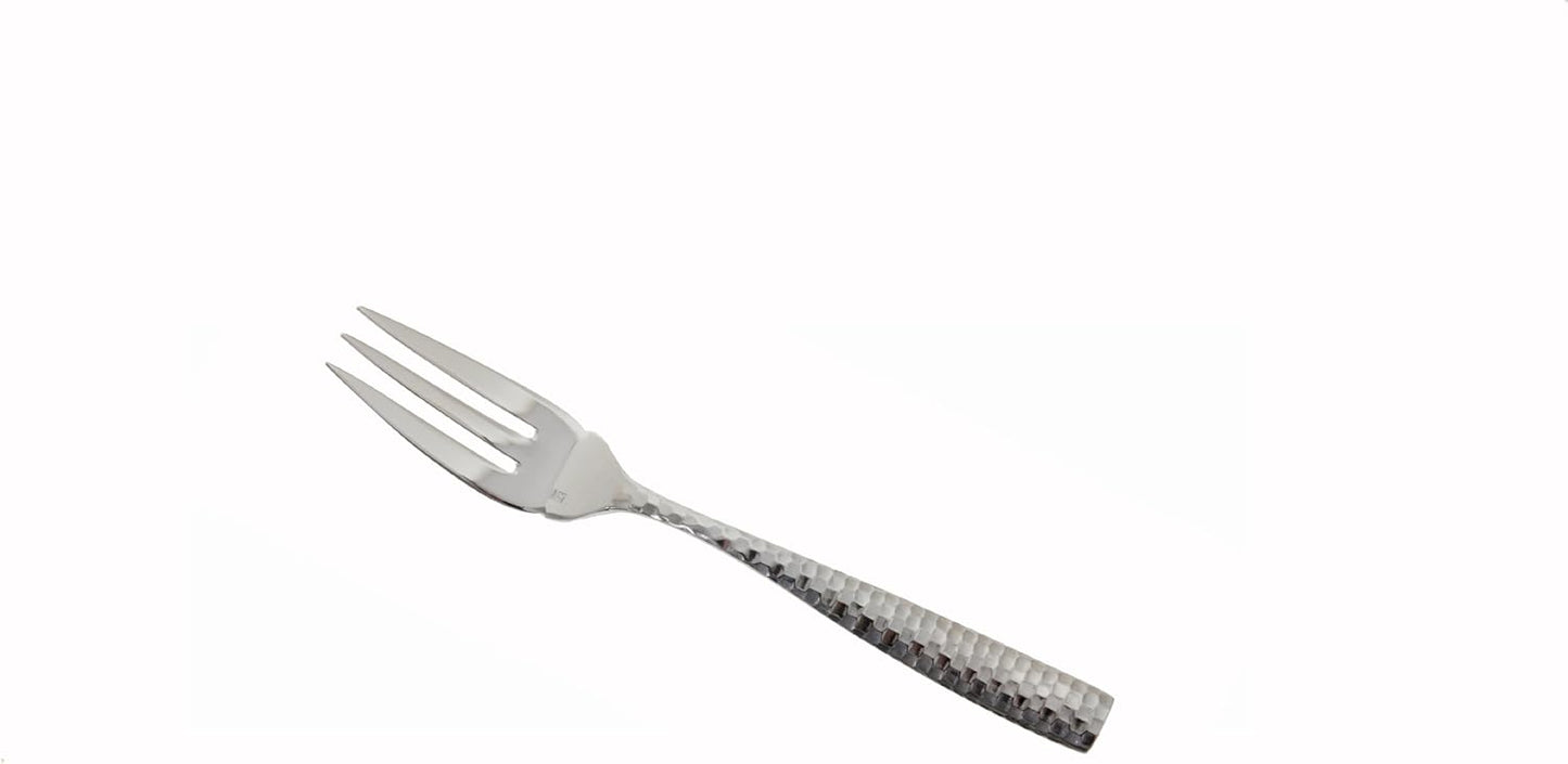 Fortessa Lucca Faceted 18/10 Stainless Steel Flatware Fish Fork, Set of 12