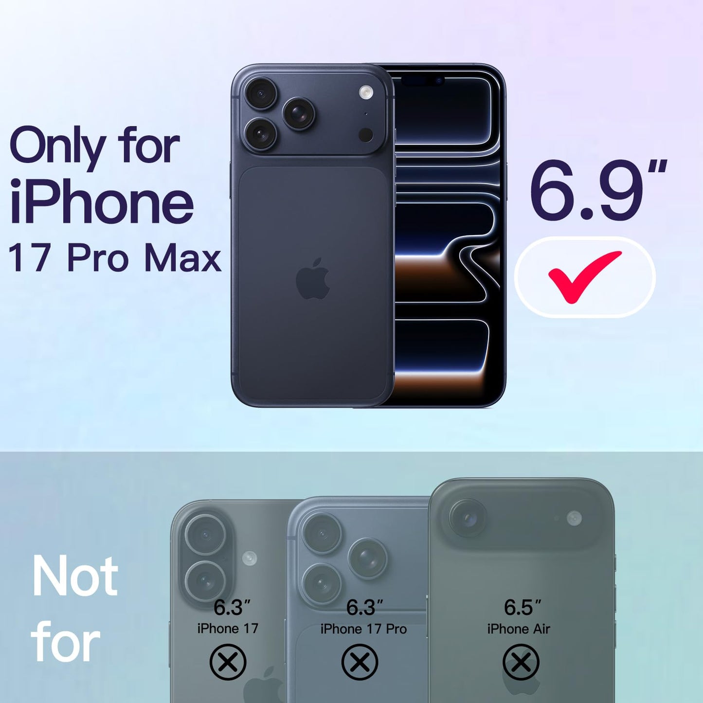 Jetech Slim Case For Iphone 17 Pro Max 6.9-Inch With Camera Lens Full Protection, Ultra-Thin Lightweight Clear Minimalist Protec