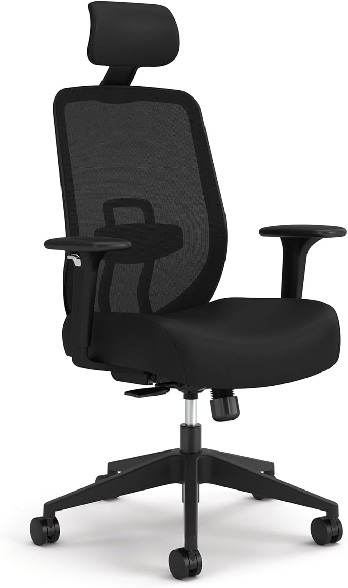 HON Altern Ergonomic Office Chair with Headrest, Arms, Wheels, Foam Cushion Seat, Mid Back Home Office Desk Chair Comfy, G...