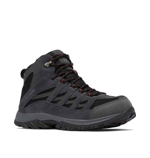 Columbia Mens Crestwood Mid Waterproof, Black/Charcoal, 14 Wide