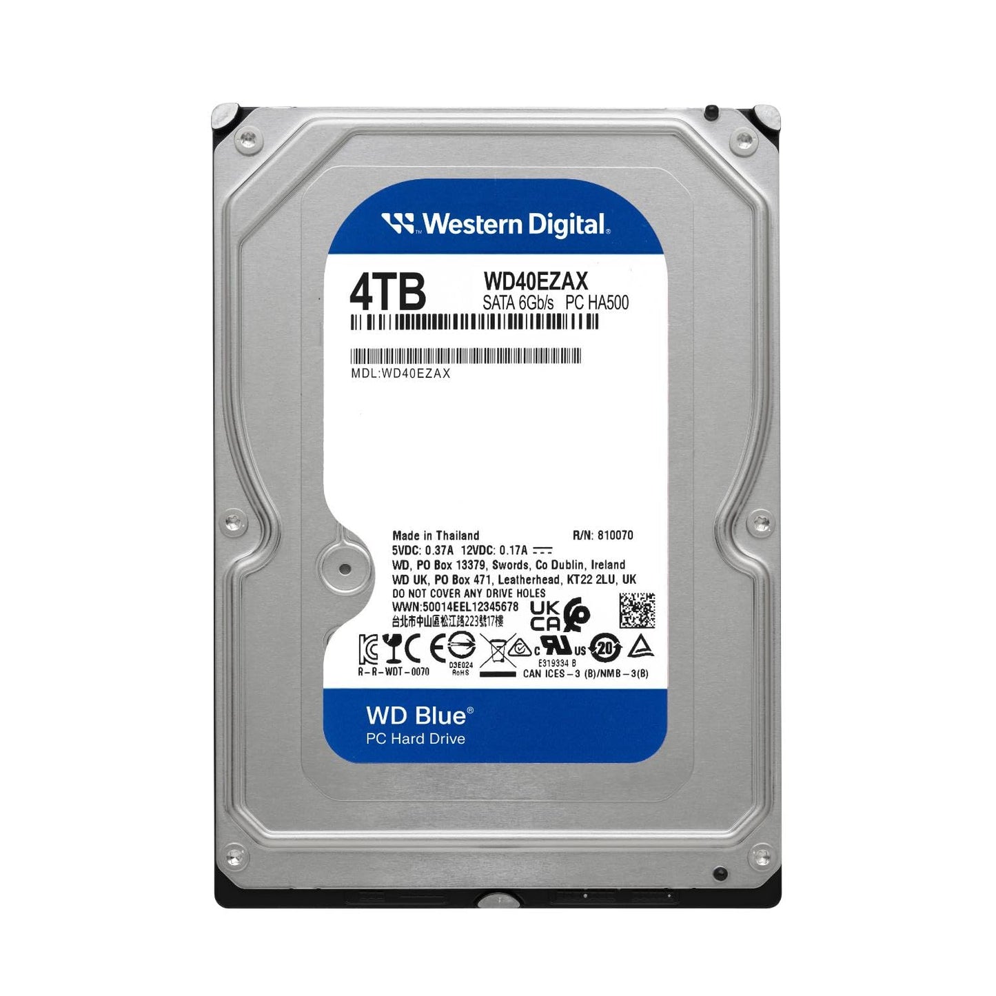 Western Digital 4Tb Wd Blue Pc Internal Hard Drive Hdd - 5400 Rpm, Sata 6 Gb/S, 256 Mb Cache, 3.5 - Wd40Ezax