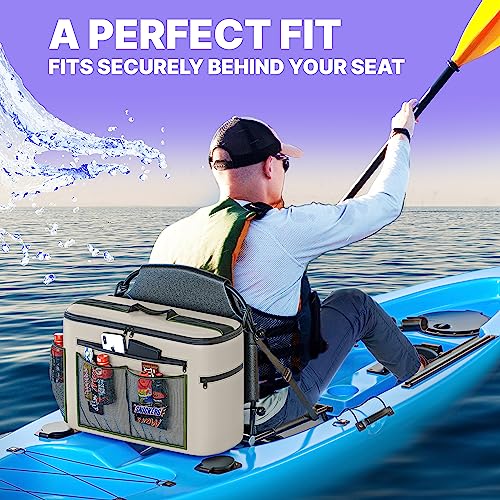 Skywin Kayak Cooler Behind Seat, Waterproof Cooler for Kayaking, Compatible with Lawn Chair Style Seats, Stores Drinks and...