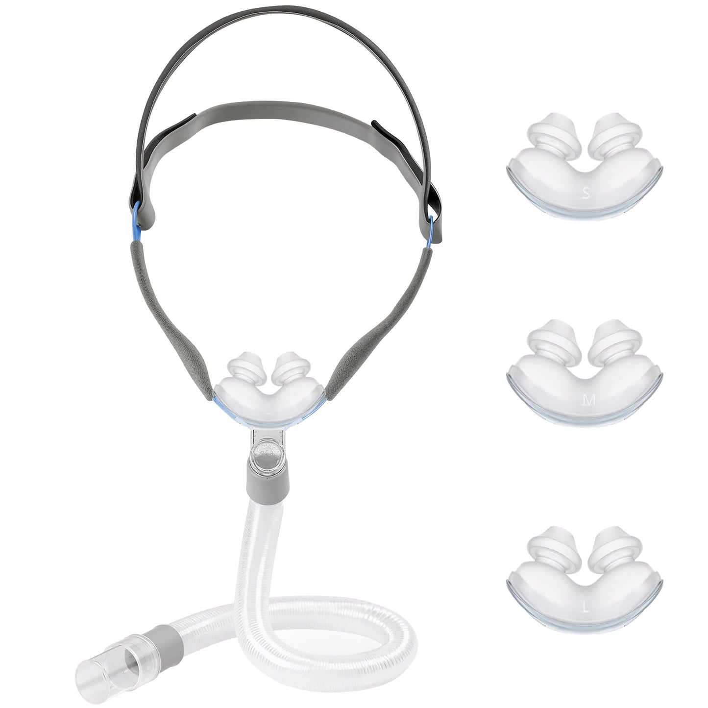 CPAP Masks - Nasal Pillow Mask, CPAP Nose Mask with Headgear, Reusable Sleep Apnea Mask, Includes Small, Medium, Large Cushions