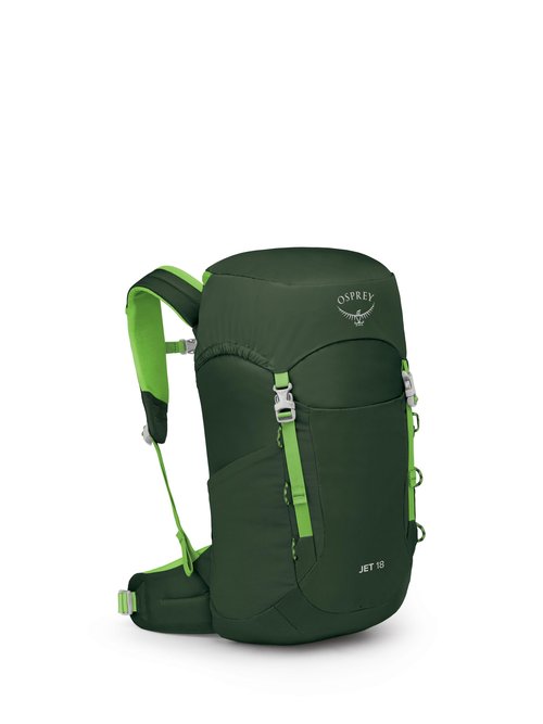 Osprey Jet 18L Kid's Hiking Backpack, Green Canopy