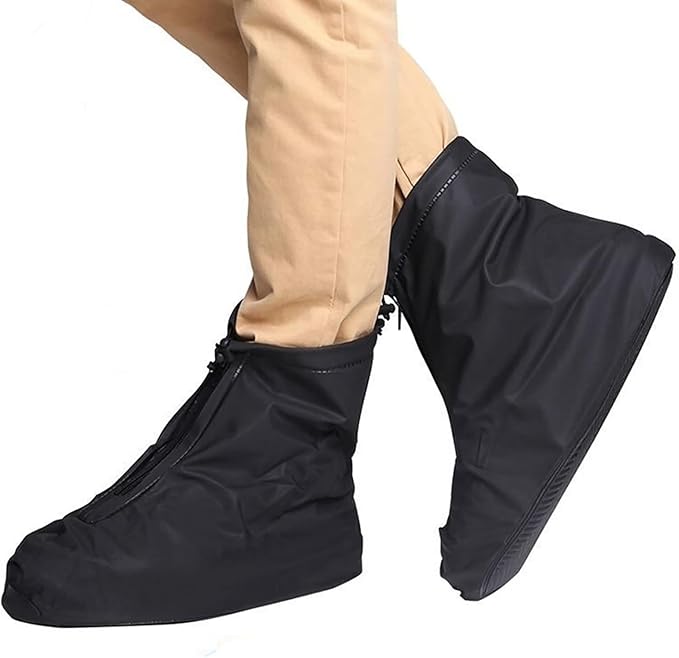 Sepikvin Waterproof Shoe Covers, Reusable Foldable Slip Proof Bottom Overshoes with Zipper, Keep Shoes Dry for Gardening C...