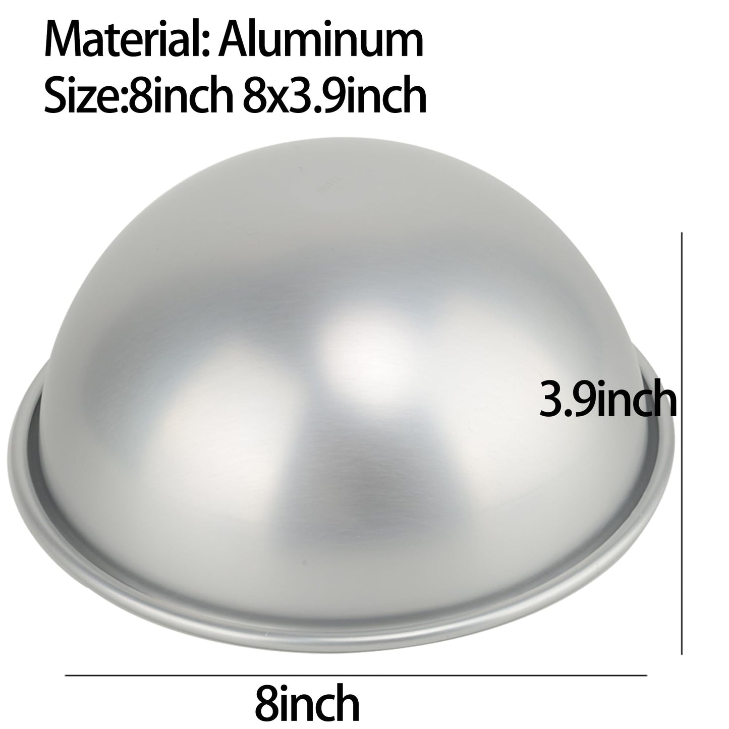 Kundalini 8Inch Dome Cake Pan Hemisphere Cake Pan Sport Ball Baking Mold, Half Sphere, DIY Birthday Cakes