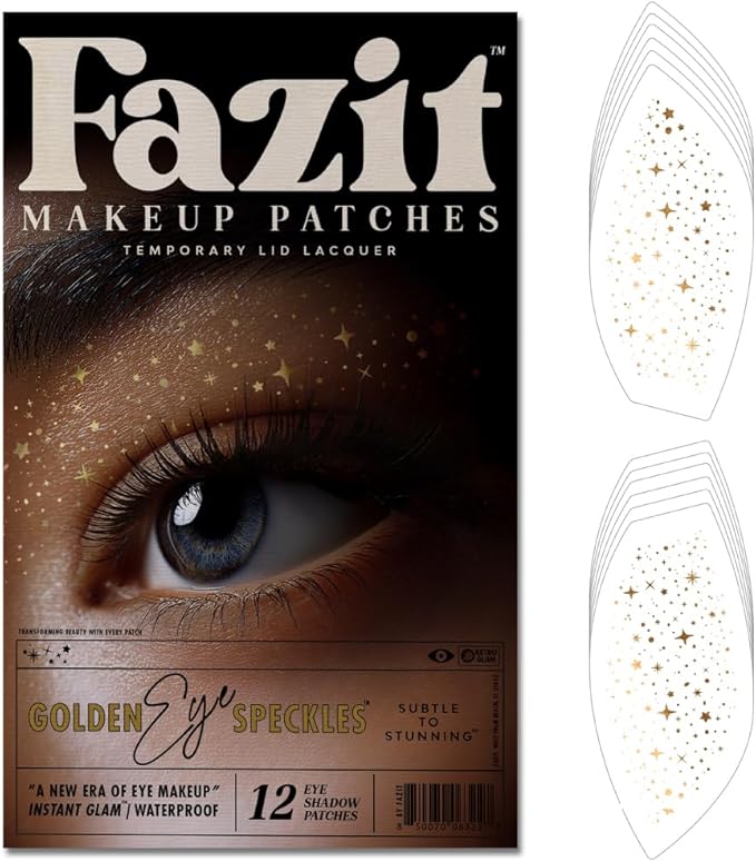 Fazit Makeup Patches - Golden Eye Speckles - Glow Up Make-Up Patches - Cute Glitter Makeup Accessories for Women - Cosmeti...