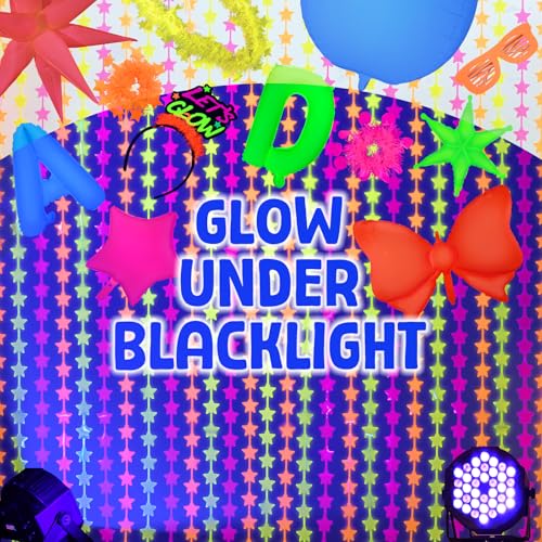 Mega-L 12 Pcs Glow in The Dark Party Necklace, Glow in The Dark Party Supplies, Neon Fluorescent Blacklight Necklace Party...