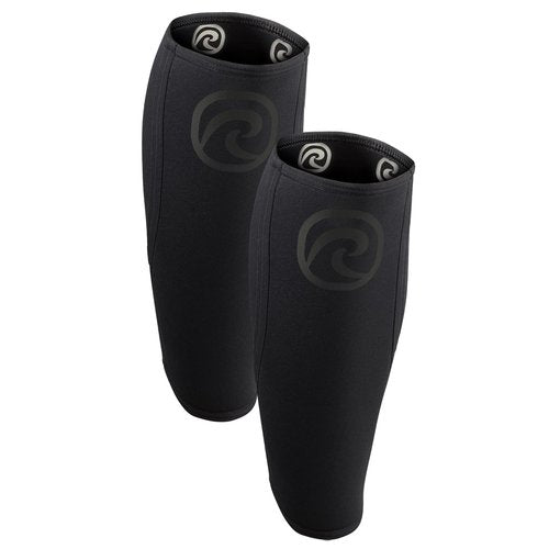 Rehband 5mm Neoprene Shin Calf Sleeve, Compression Support Men & Women for Calf and Shin, Promotes Blood Circulation, Ideal for Strength Training, Colour:Carbon/Black - 1 Pair, Size:X-Large
