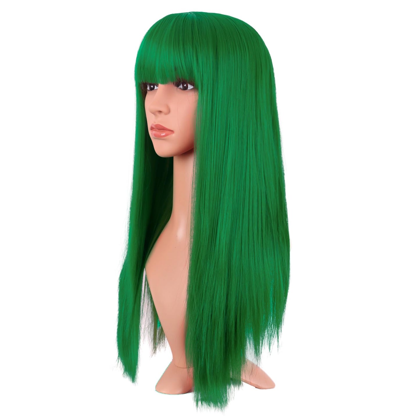 MapofBeauty 24 Inch/60 cm Long Straight Synthetic Hair Heat Resistant Party Cosplay Wig (Grass Green)