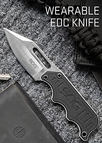 SOG Small Fixed Blade Knife - Instinct Boot Knife, EDC Knife, Neck Knife, 2.3 Inch Full Tang Blade w/ Knife Sheath and Cli...