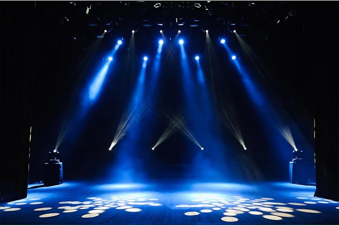 Free Stage Concert Backdrop Night Show Entertainment Discos Party Club Photography Background Blue Spotlight Lights Backdr...