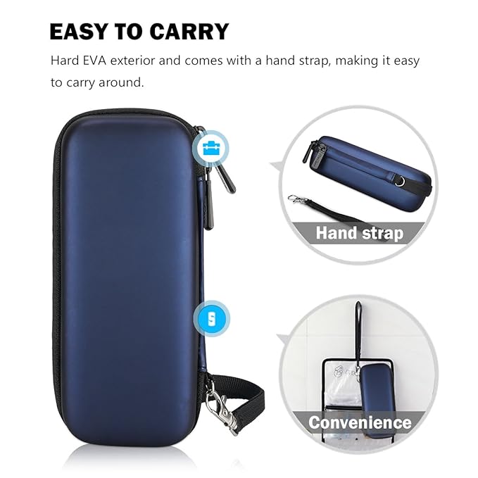 ProCase Hard Case for Hybrid Electric Trimmer and Shaver, Travel Organizer Carrying Bag for QP2520 QP2530 QP2620 QP2630 -Black -Navy