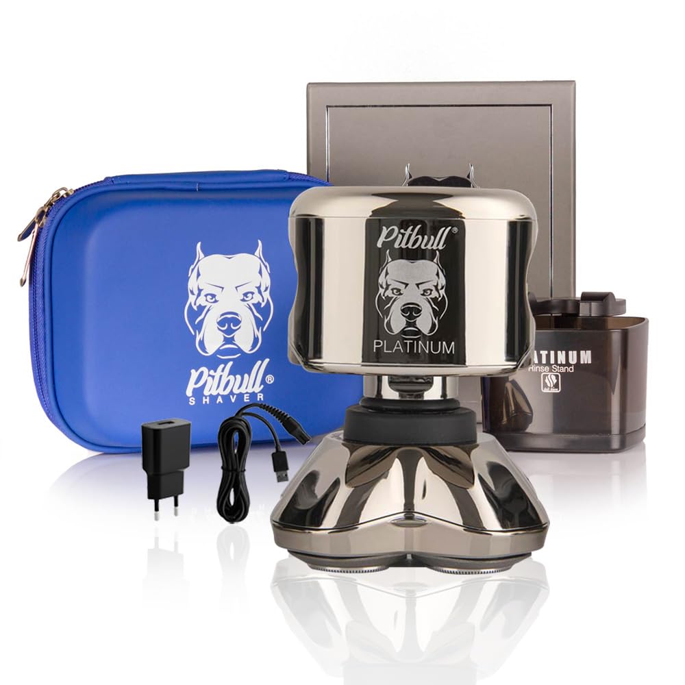 Skull Shaver Pitbull Platinum Pro:Head Shaver for Men - Bald Head Shavers with Wet/Dry Technology, Ergonomic Design, Travel Lock, and Accessories. Perfect Grooming Kit and Prime Gift for Men