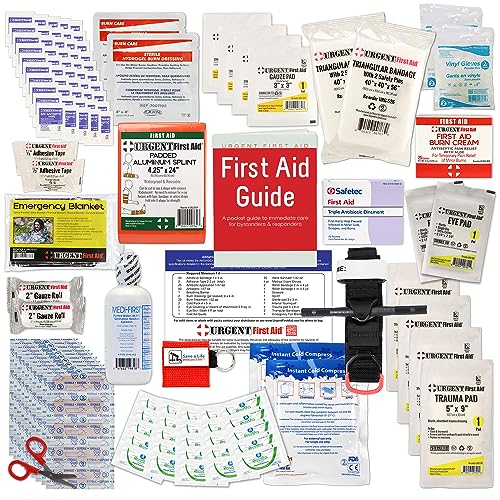 OSHA & ANSI First Aid Kit Refill/Upgrade, 50 Person, 208 Pieces, ANSI 2021 Class B - Includes Splint, Tourniquet, Tools, S...