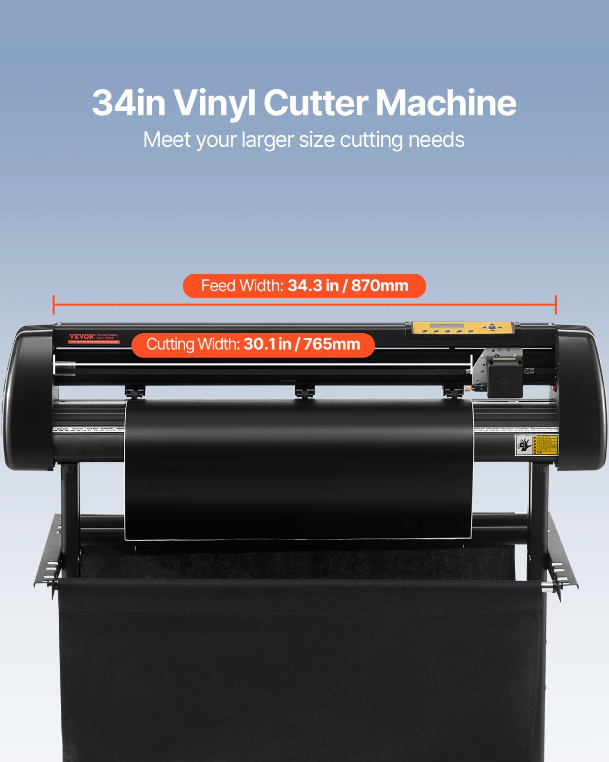 Vevor Vinyl Cutter 34Inch Bundle, Vinyl Cutter Machine Manual Vinyl Printer Lcd Display Plotter Cutter Sign Cutting With Signmas