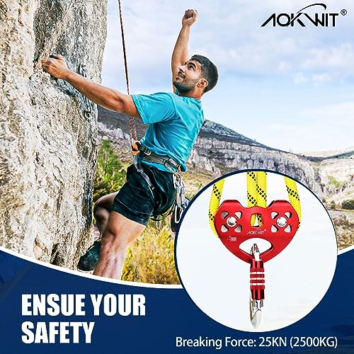 Zipline Pulley 25kn Aluminum Stainless Steel Roller Double Tandem Dual Trolley Ropes 8-13mm Climbing Pulley Cable Rope Hea...