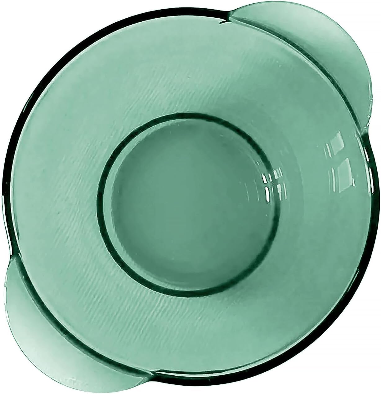 STP GOODS Glass Soup and Salad Bowl with Handles, Cobalt Transparent Glass Eating Plates, Circular Dinnerware for Salad, Bread, Dinner (Green 4 pcs)