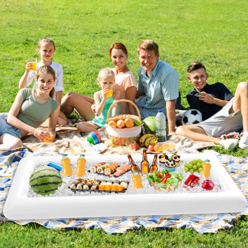 Jasonwell Inflatable Serving Bars Ice Buffet Salad Serving Trays Food Drink Holder Cooler Containers Indoor Outdoor BBQ Pi...