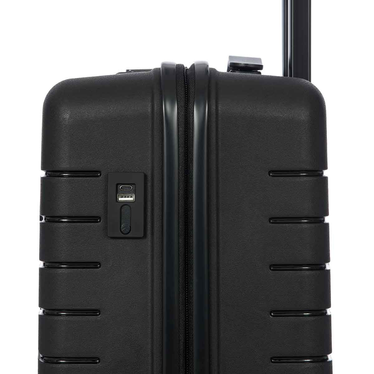 Bric's B|Y Ulisse Carry-On Luggage with Spinner Wheels – Airline Approved Hard Shell Suitcase, TSA Combination Lock & USB Port - Removeable Wash Bag Included - 21 Inch, Black