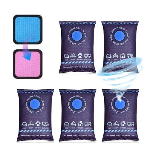 5-Pack Reusable Dehumidifier Bags, 100g Rechargeable Desiccant Packs for Moisture Absorption, Fits Car Truck RV Closet Basement Toolbox