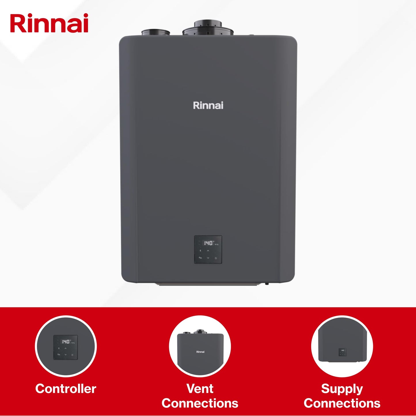 NEW Rinnai CX160iN High Efficiency Plus Natural Gas Interior Tankless Water Heater, Up to 9 GPM