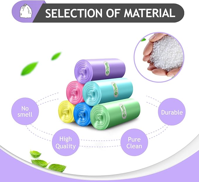 Colorful Clear Strong Tall Kitchen Trash Bags 18 Gallon 100 Counts,Fit 10,13,15,16,18 Gal Garbage Bags by Teivio, Bin Liners, Plastic Bags for home Office Bathroom,Multicolor