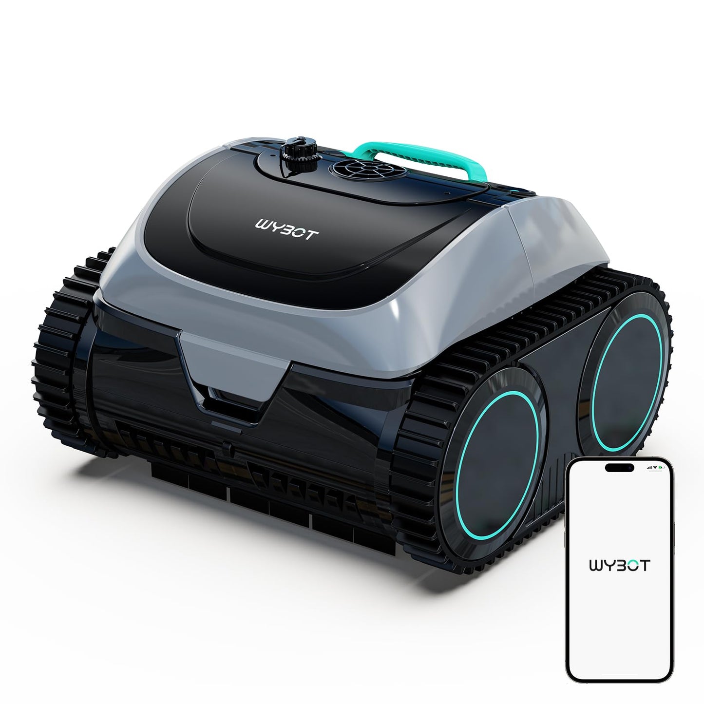 (2026 Upgrade) WYBOT C1 Cordless Robotic Pool Cleaner, 4-in-1 Pool Vacuum for Inground Pools & Above Ground Pool Up to 150 Mins Runtime, Power Suction with Smart Navigation & APP Control, Lake Green