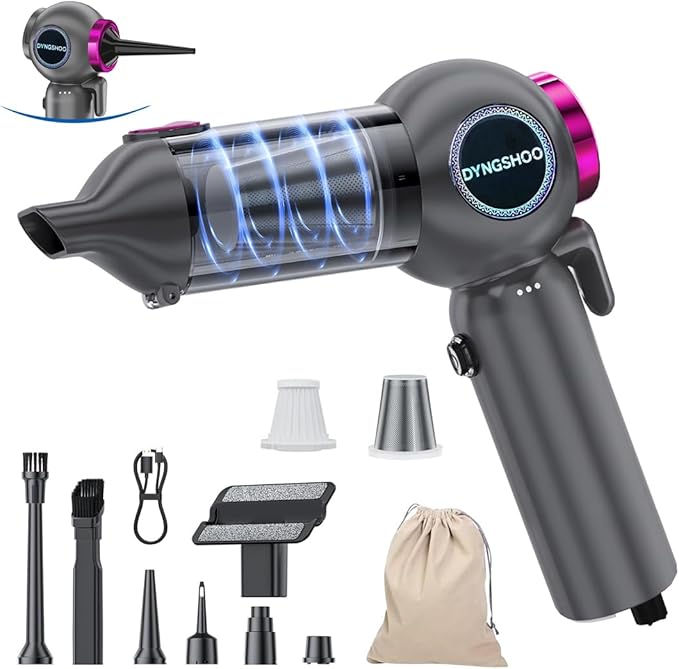 Handheld Car Vacuum Portable Cordless（Equipped with a one-Touch Window Breaker and Seatbelt Cutter ） Car Vacuum Cleaner with 25000Pa Ultra-Strong Suction,Design for Drivers, Home, Pet Hair