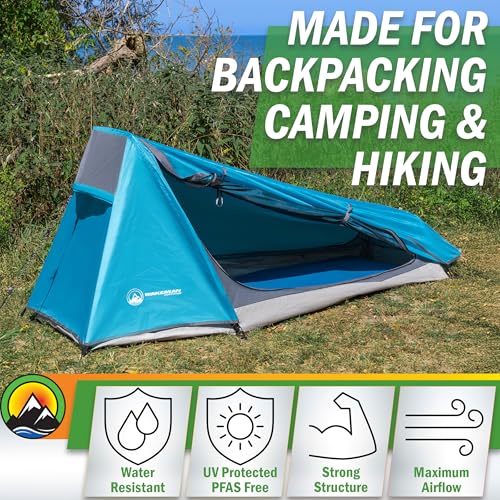 Single Person Tent - Ultralight 1 Person Camping Tent with Rainfly and Carrying Bag - Lightweight Outdoor Bivy Bag Shelter...