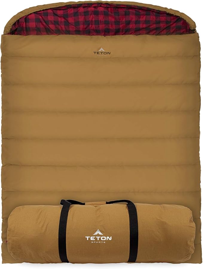 Teton Mammoth Queen Size Double Sleeping Bag- A Warm Bag The Whole Family can Enjoy – Great for Camping, Hunting and Base ...