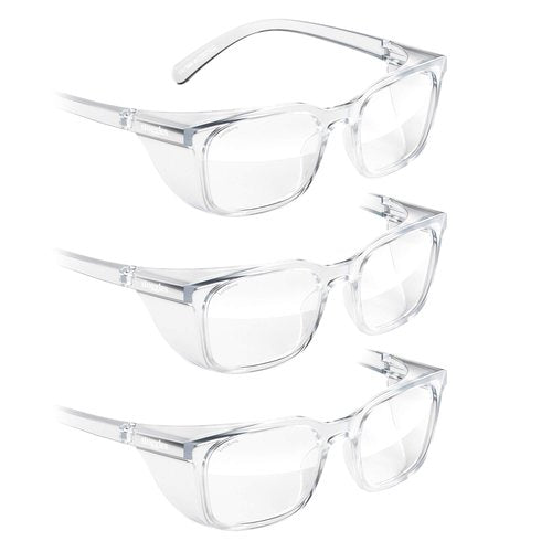 Stoggles Rectangle Z87.1 Certified Polycarbonate Safety Glasses, Scratch & Shatter-Proof, Blue-Light & UV Blocking Lens, Top & Side Shields, Anti-Fog Dip Coated, Durable, Protective & Stylish Eyewear