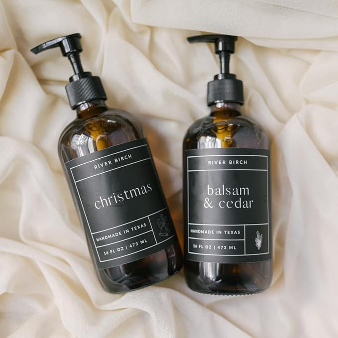 River Birch Balsam Cedar Scented Natural Hand Soap Refill - Handmade Moisturizing Hand Wash Luxury Scented Hydrating Soap - Vegan and Non-Toxic - 32 Fl Oz