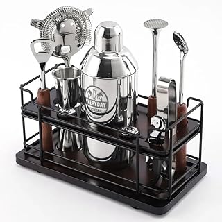 EVERYDAY COCKTAIL® |10-Piece Luxury Cocktail Shaker Set Bartender Kit with Stand | Drink Mixer Set | Bar Accessory Tools: ...
