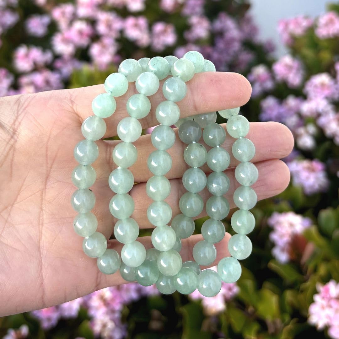 Adabele Real Natural Green Aventurine Gemstone Beaded Bracelet 8.5 inch Stretch Chakra Healing Crystal Stone Jewelry Women Mom G