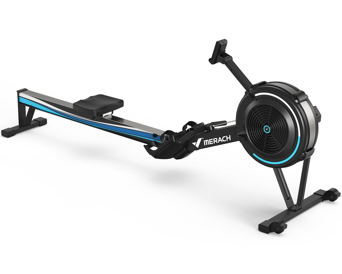 MERACH Rowing Machines for Home, Adjustable Air Resistance Professional Indoor Rowing Machine, Ergonomic Comfort Seat, Performance Monitor and Device Holder, Easy Storage