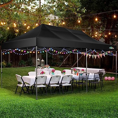 COBIZI 10x20 Heavy Duty Pop up Canopy Tent with 6 sidewalls Easy Up Commercial Outdoor Canopy Wedding Party Tents for Part...