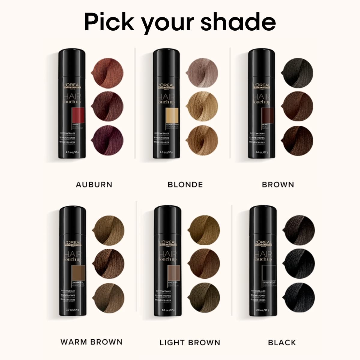 L'Or  al Professionnel Paris Hair Touch Up - Root Concealer Spray - Blends and Covers Grey Hair, Does Not Transfer or Smear, 2.0