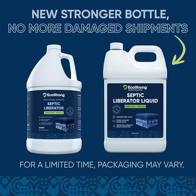 Septic Tank Shock Treatment | Bio Enzyme Septic Safe |Clears Leach & Drain Fields, Dissolves Organic Solids, Grease, Hair - Drain Deodorizer (128 OZ)