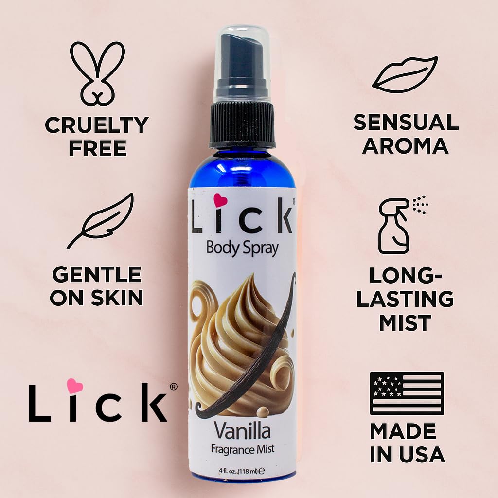 LICK Vanilla Velvet Scented Body Spray - Cozy and Warm Fragrance Mist - 4 fl oz