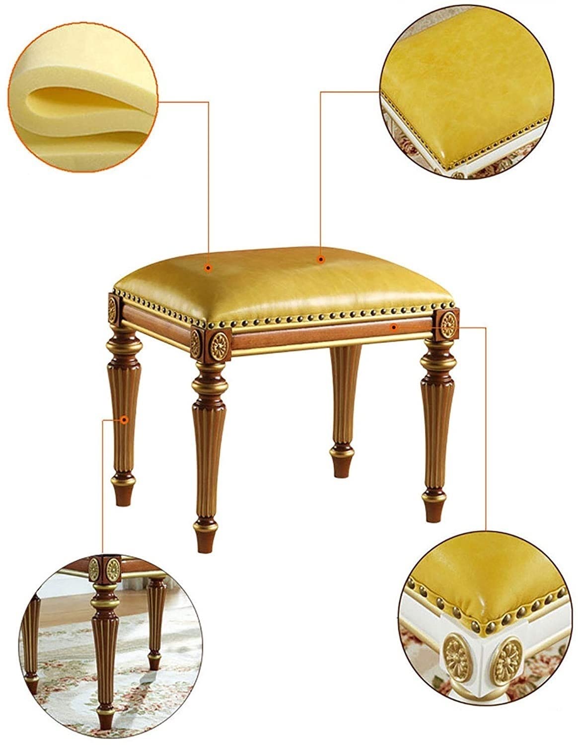 GAZOGJ Piano Bench with Solid Wood Stool Legs,Modern Piano Seat,Padded Cushion Piano Stool,Keyboard Bench and Vanity Stool