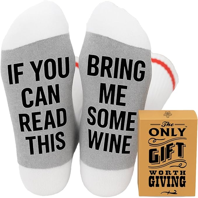 Funny Wine Socks for Women - Wine Gift for Women and Men. Soft Cotton Material for All-Day Comfort - Ideal for Birthdays, ...
