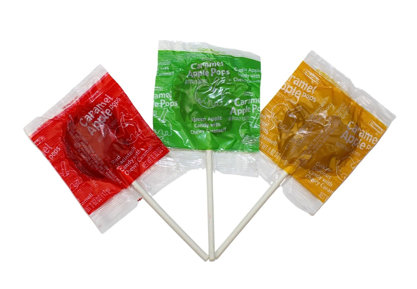 Assorted Caramel Apple Lollipops, Delicious Fall Flavored Caramel Apple Suckers Bulk, by Queen City Candy Cave (1 Pound)