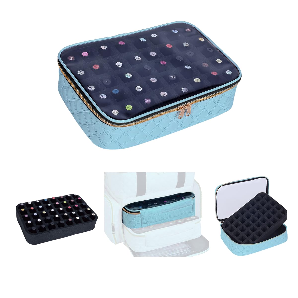 UOZL Nail Polish Bag organizer-Holds 40 bottles(15ml-0.5fl.oz)