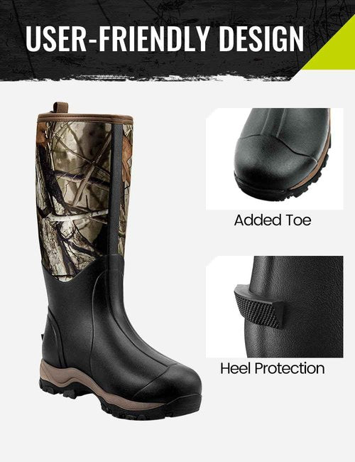 TIDEWE Hunting Boot for Men, Insulated Waterproof Sturdy 16" Men's Hunting Boot, 6mm Neoprene and Rubber Outdoor Boot Next Camo G2 US Size 11