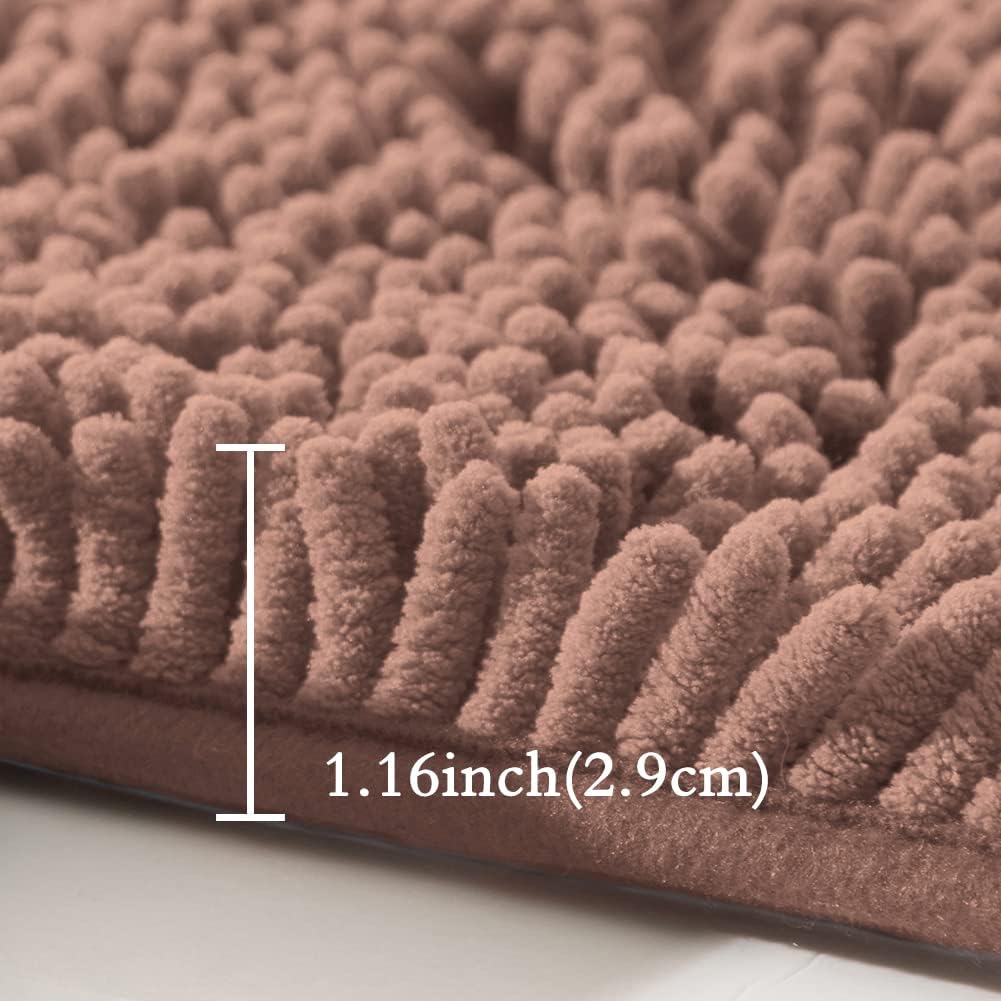 SONORO KATE Bathroom Rug,Non-Slip Bath Mat,Soft Cozy Shaggy Thick Bath Rugs for Bathroom,Plush Rugs for Bathtubs,Water Absorbent Rain Showers and Under The Sink (Taupe Brown, 36"×24")